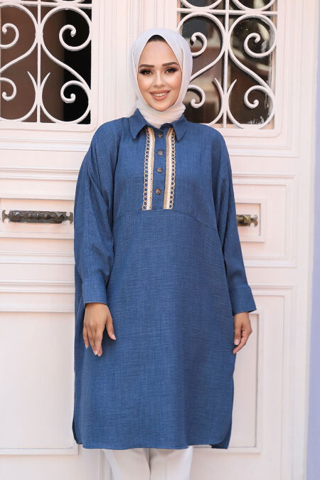  İndigo Blue Modest Tops 663IM